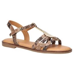 Outlet 🎉 Bella-Vita 👩 Womens Bella Vita Italy Vue-Italy Snake Flat Strappy 🩴 Sandals 💯